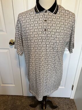 Links Edition Golfwear Brown Men's Size L Golf Polo Shirt Man Playing Golf NWT